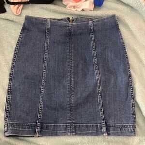 Free People Blue Mini Pencil Skirt Casual